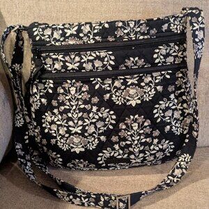 its a gray and black bag